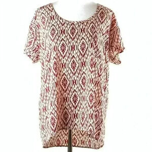Paper Kite top large geometric hi-lo lightweight